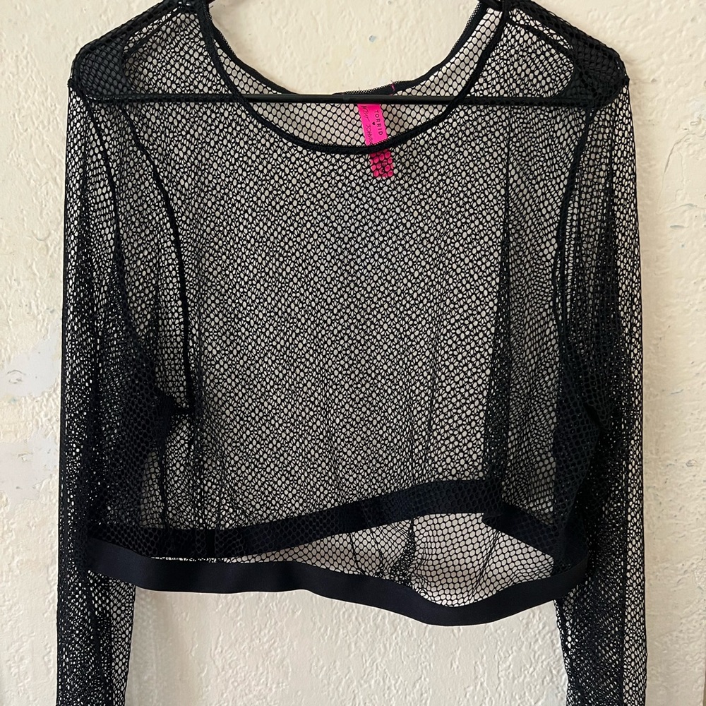 Torrid/Betsey Johnson fishnet crop top